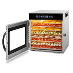 Food Dehydrator, 8 Tiers, 500W Stainless Steel, 30~90C, 24hr Digital Timer