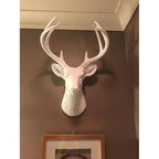 White Resin Deer Head Wall Decor With Antlers - Mini / Large