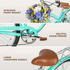 WEIZE 26 Inch 7-Speed High-Carbon Steel Beach Cruiser Bike