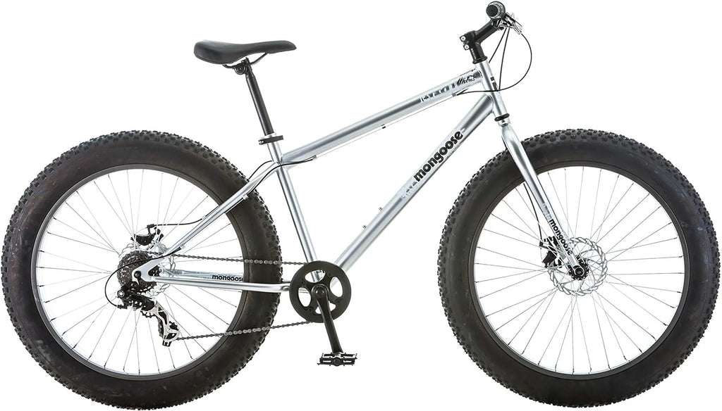 Mongoose Malus Adult Fat Tire Mountain Bike, 26-Inch Wheels, 4-Inch Tires, 7-Speed - R5714C