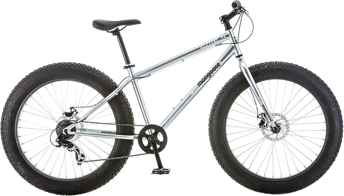 Mongoose Malus Adult Fat Tire Mountain Bike, 26-Inch Wheels, 4-Inch Tires, 7-Speed - R5714C