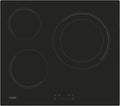 Candy Ceramic Hob 60 cm, 3 Cooking Zones, Double 30 cm Zone, Black - CH63DCC