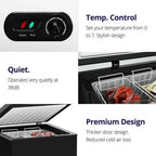 Northair Chest Freezer, 3.5 Cu Ft, 2 Removable Baskets, Black
