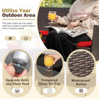 4-Piece Patio Rattan Wicker Furniture Set - T-LCRF834M18