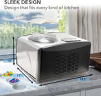 Automatic Ice Cream Maker, 1.6 Quart, Stainless Steel, Black/Pink