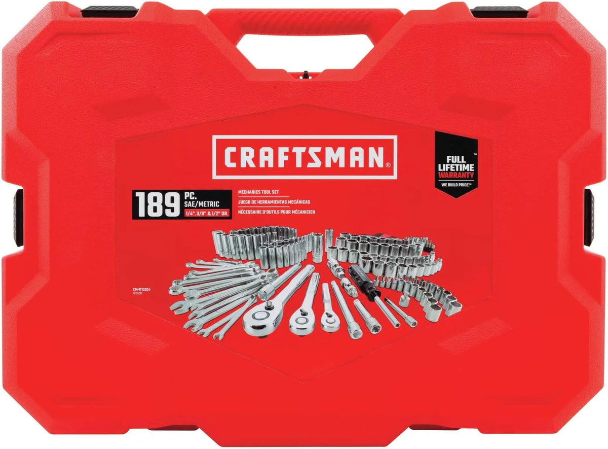 189-Piece Mechanics Tool Set With 1/4-Inch And 3/8-Inch Drive