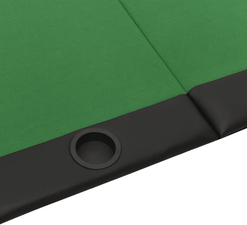 10-Person Foldable Poker Table, Green, 206 x 106 x 75 cm, 32 kg