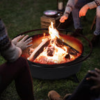 SUNCREAT 42-Inch Wood Burning Patio Fire Pit, Black, 42.1 Inch Diameter x 25.2 Inch High