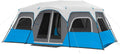 12-Person Instant Cabin Tent With LED Lights, Blue/Gray - 18 ft x 10ft