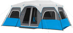12-Person Instant Cabin Tent With LED Lights, Blue/Gray - 18 ft x 10ft