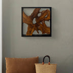 Live Edge Teak Wood Wall Sculpture - 31.4 x 16.9 x 2.36 in or 27.5 x 27.5 x 2.36 in