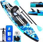 Inflatable Paddle Board With Kayak Seat, 330 x 76 x 15 cm, Up To 150 kg, Blue