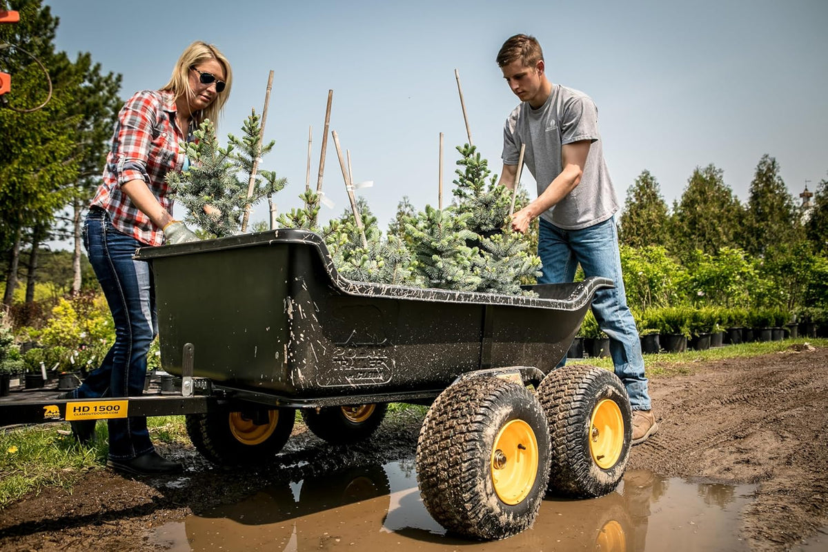 Polar Heavy Duty Tandem Axle ATV UTV Lawn Mower Trailer, 1200 lbs., 15 cu.ft., Black - TA1200