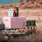 BougeRV 23 Quart Portable Car Refrigerator Freezer, Grey, 12/24V DC - CR22