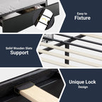 Allewie Queen Platform Bed Frame With 3 Storage Drawers