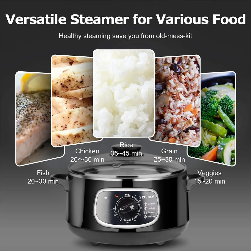 Electric Stainless Steel Food Steamer, 8.5 Qt, 800W