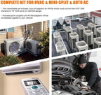 BACOENG HVAC/Auto AC Vacuum Pump And Manifold Gauge Set With 3 x 150 cm Hoses - R134A R410A R407C R32