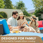 Devoko 5-Piece Outdoor Sectional Patio Sofa Set With Cushions And Glass Table - Beige