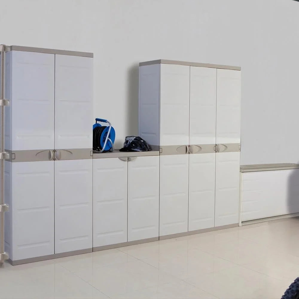 Plastiken Titanium Plastic Cabinet, Beige, 70x44x176 cm