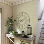 Round Metal Open-Frame Wall Clock