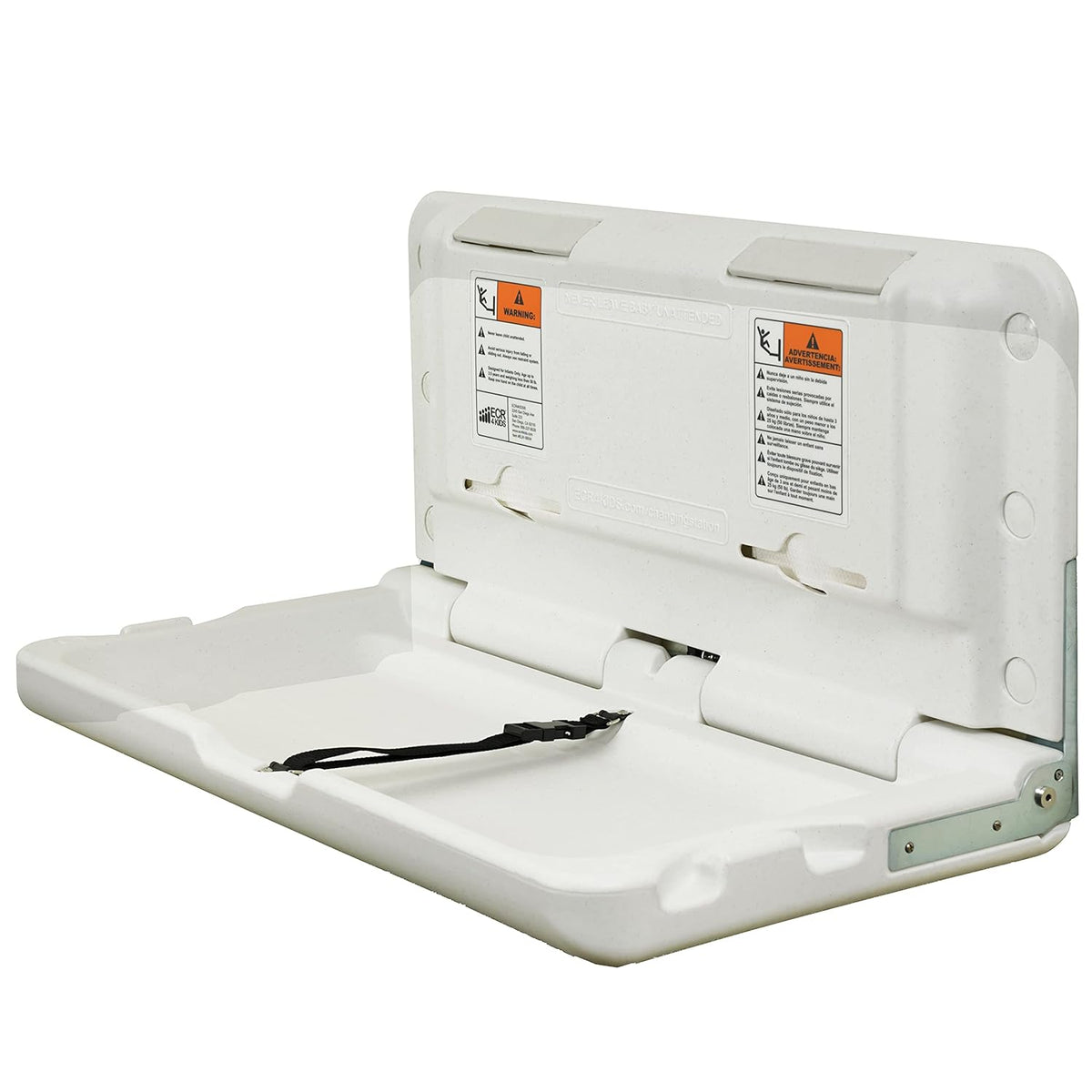 ECR4Kids Horizontal Wall-Mounted Diaper Changing Station, White Granite, 35.5 x 4 x 19 Inches