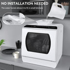 Hermitlux Countertop Dishwasher With 5-Liter Built-In Water Tank - 900W