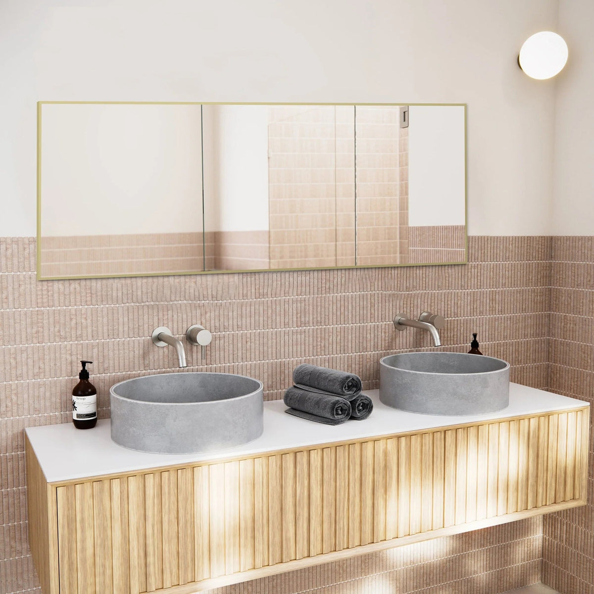 Full-Length Floor Mirror 64x21, Aluminum Alloy Frame With Stand And Wall Mount Option