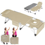 Slsy 5-Position Adjustable Folding Lounge Chair And Cot - 75.2" x 25.6" x 11.8"
