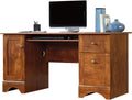 Computer Desk With Keyboard Tray, 59.45 in x 23.47 in x 29.02 in, Brushed Maple