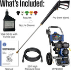 Westinghouse Gas Pressure Washer 3400 PSI, 2.6 Max GPM, 25 Feet Hose, 5 Nozzle Set - WPX3400