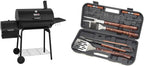 30in Charcoal Grill And Offset Smoker, 811 Square Inch Cooking Surface, Black - CC1830S