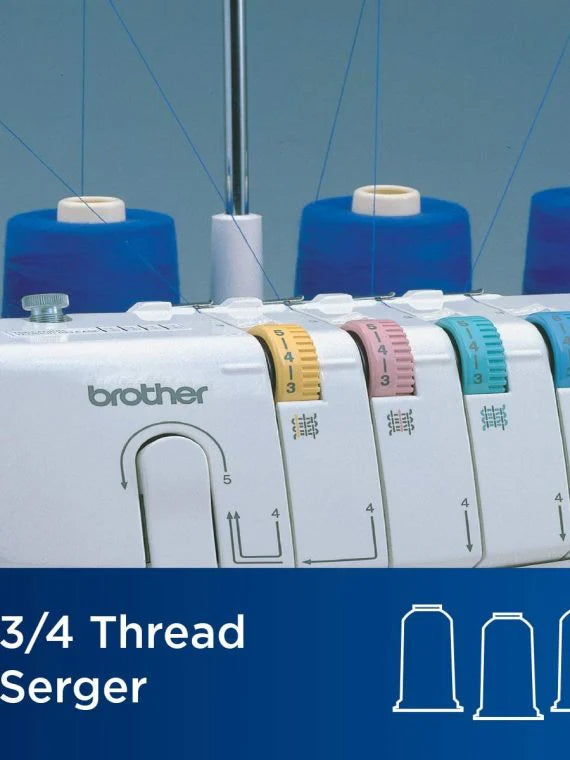 Brother 3/4 Thread Serger Overlock Machine, 1300 Stitches Per Minute - 1034D