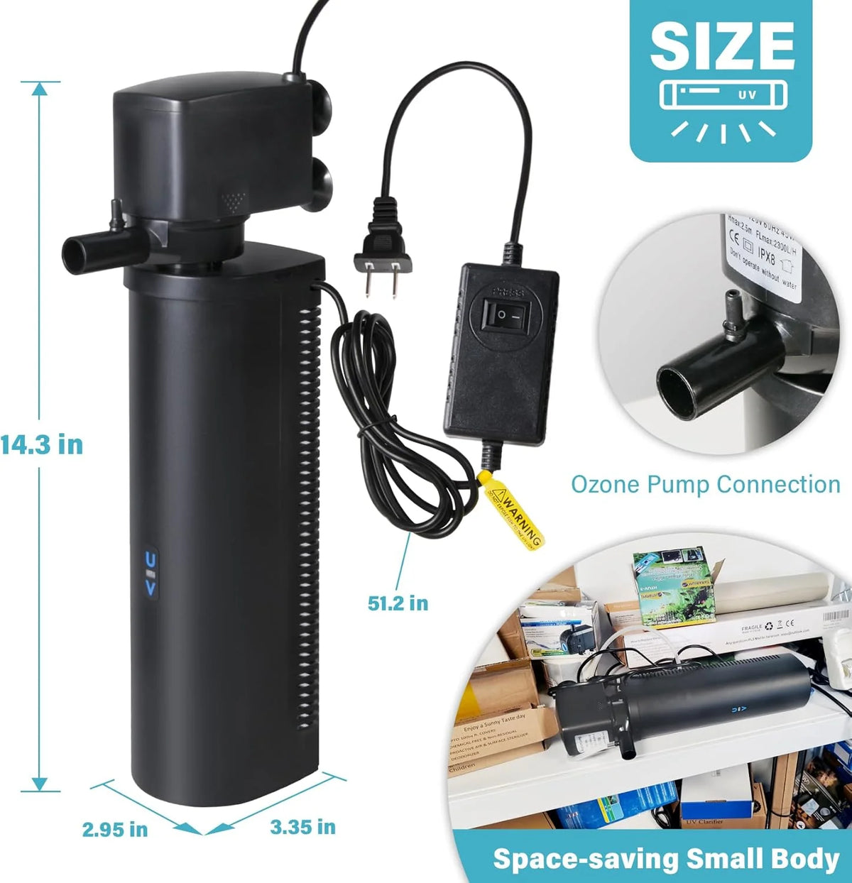 Cold Plunge Filter 600GPH, Up To 1000 Gal - P10F