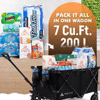 Collapsible Utility Wagon Cart, 330 LBS, All-Terrain - Adjustable Handle