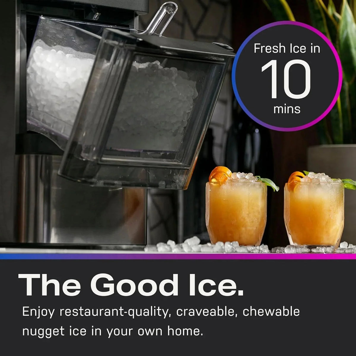GE Profile Opal 2.0 Countertop Nugget Ice Maker With 0.75 Gallon Tank, 38 lbs/24 Hours, Stainless Steel