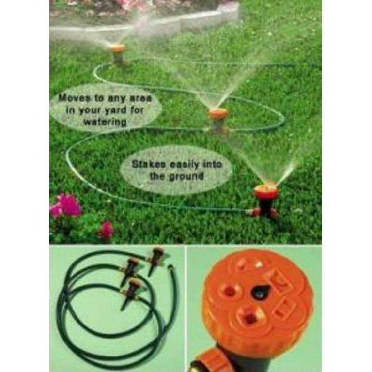 Domestify Portable Sprinkler Set - 3 Heads, 5 Spray Settings