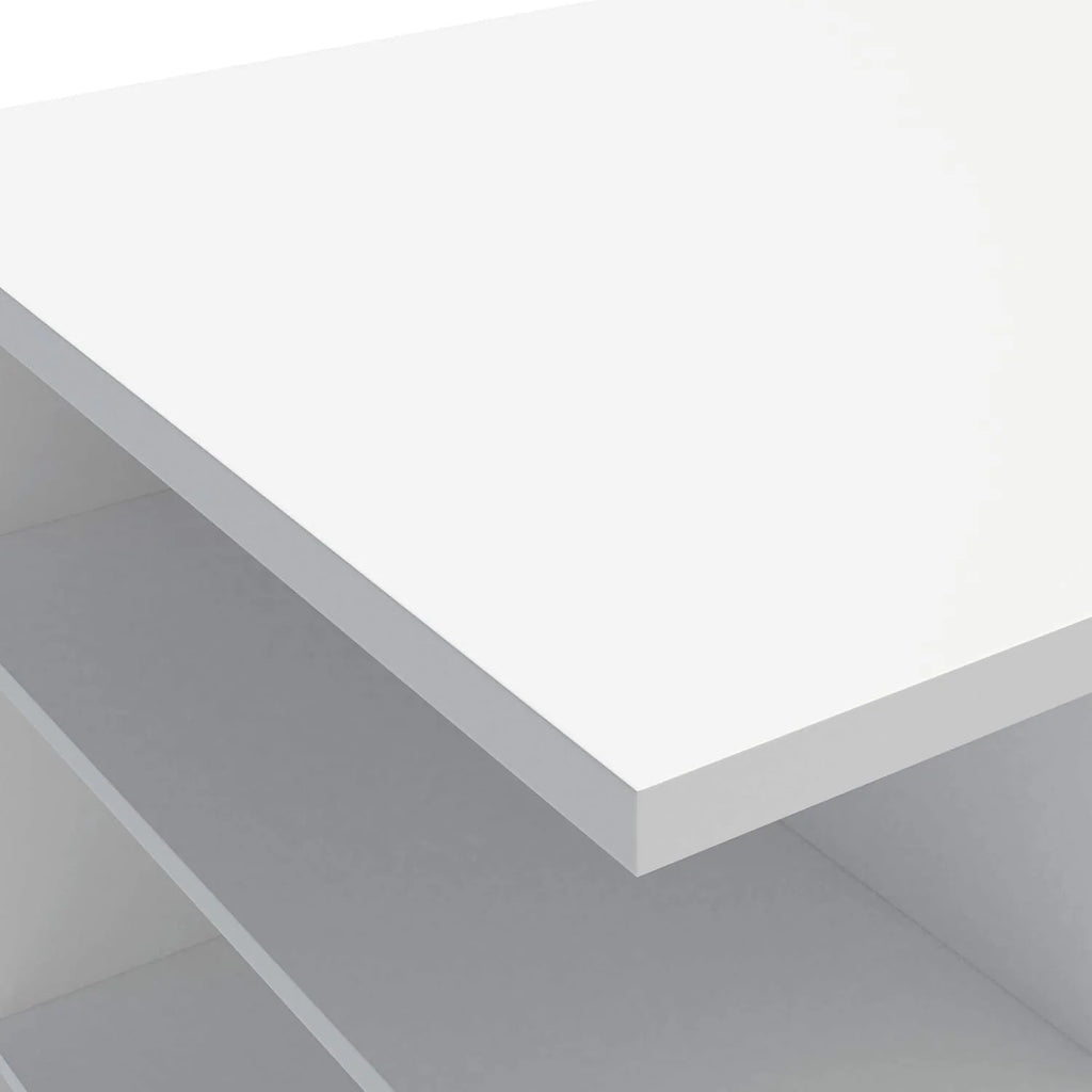Madesa Gaming Computer Desk 53 Inch With 5 Shelves Cable Management - White
