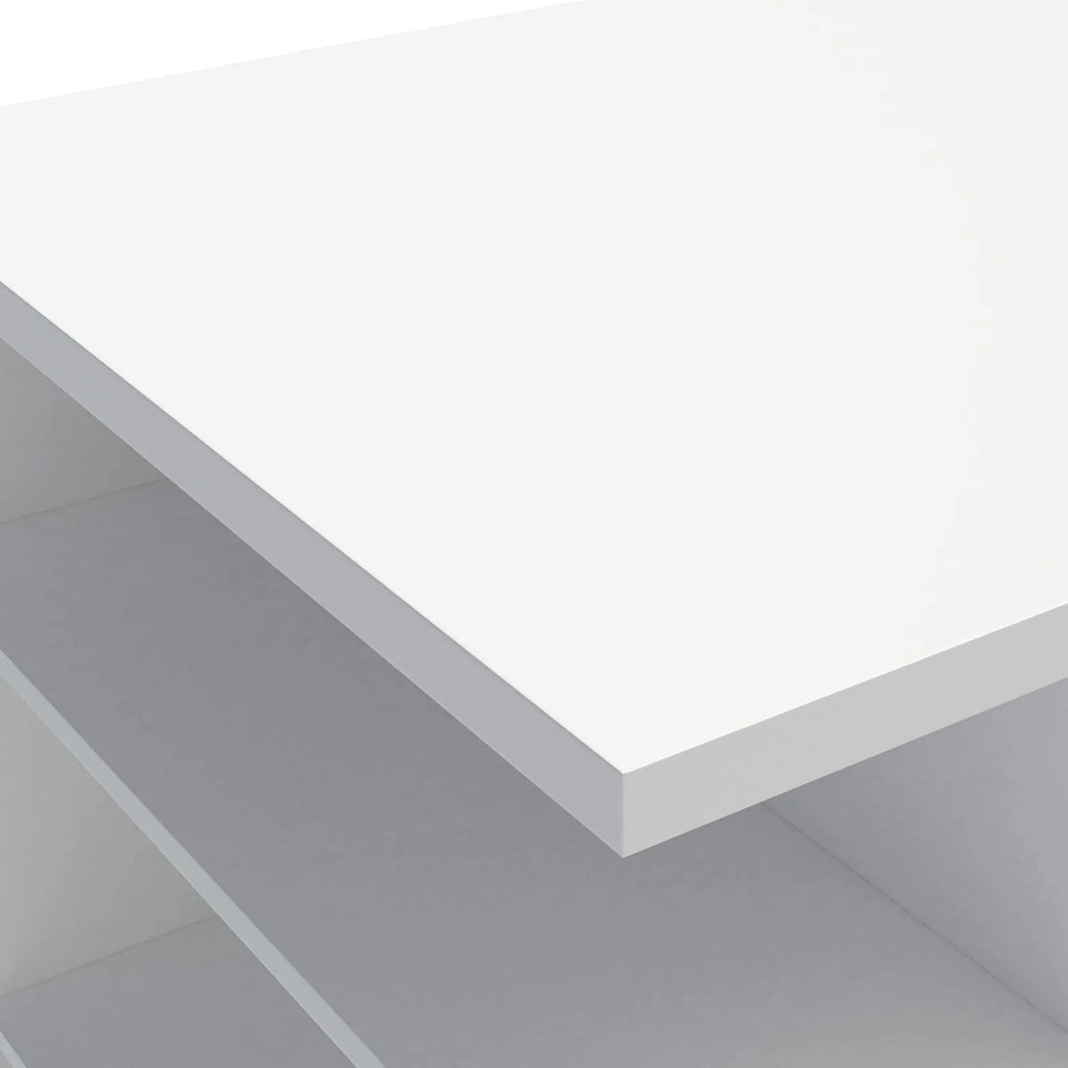 Madesa Gaming Computer Desk 53 Inch With 5 Shelves Cable Management - White
