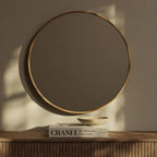 Classic Farmhouse Round Wooden Frame Wall Mirror - 24-inches, 28-inches, 32-inches