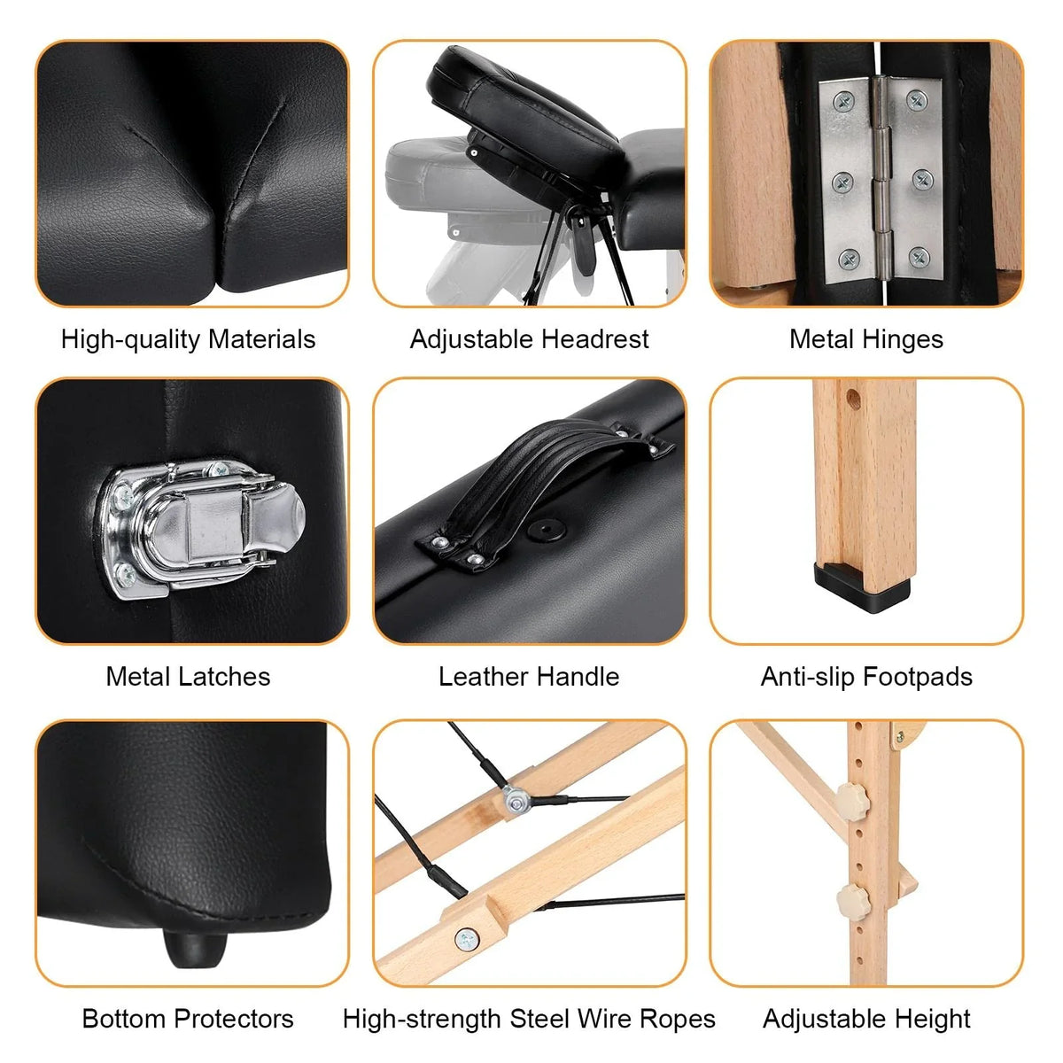 Yaheetech Portable Foldable Massage Table With Adjustable Headrest - 25in To 33.3in