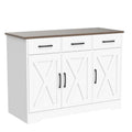 HOSTACK Sideboard Buffet Cabinet, White, 15.2in D x 42.5in W x 31.9in H