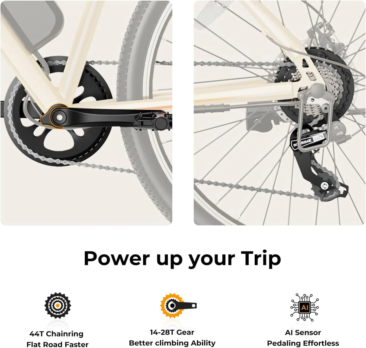 Electric Bike For Adults, 500W Peak Motor, 360Wh Removable Battery, 7-Speed, 26 Inch Tires - EB5