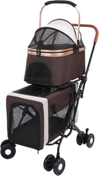 Three-in-One Foldable Pet Travel Backpack Cart For Small To Medium Dogs And Cats