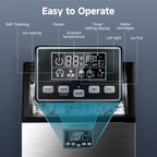 Euhomy Commercial Under Counter Ice Maker, 100lbs/24H, 33lbs Storage, Stainless Steel - IM-02