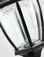 GYDZ 2-Head Outdoor Solar Lamp Post Light, Black, 7 ft 2 in High x 25.2 in Wide