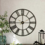 Round Metal Open-Frame Wall Clock