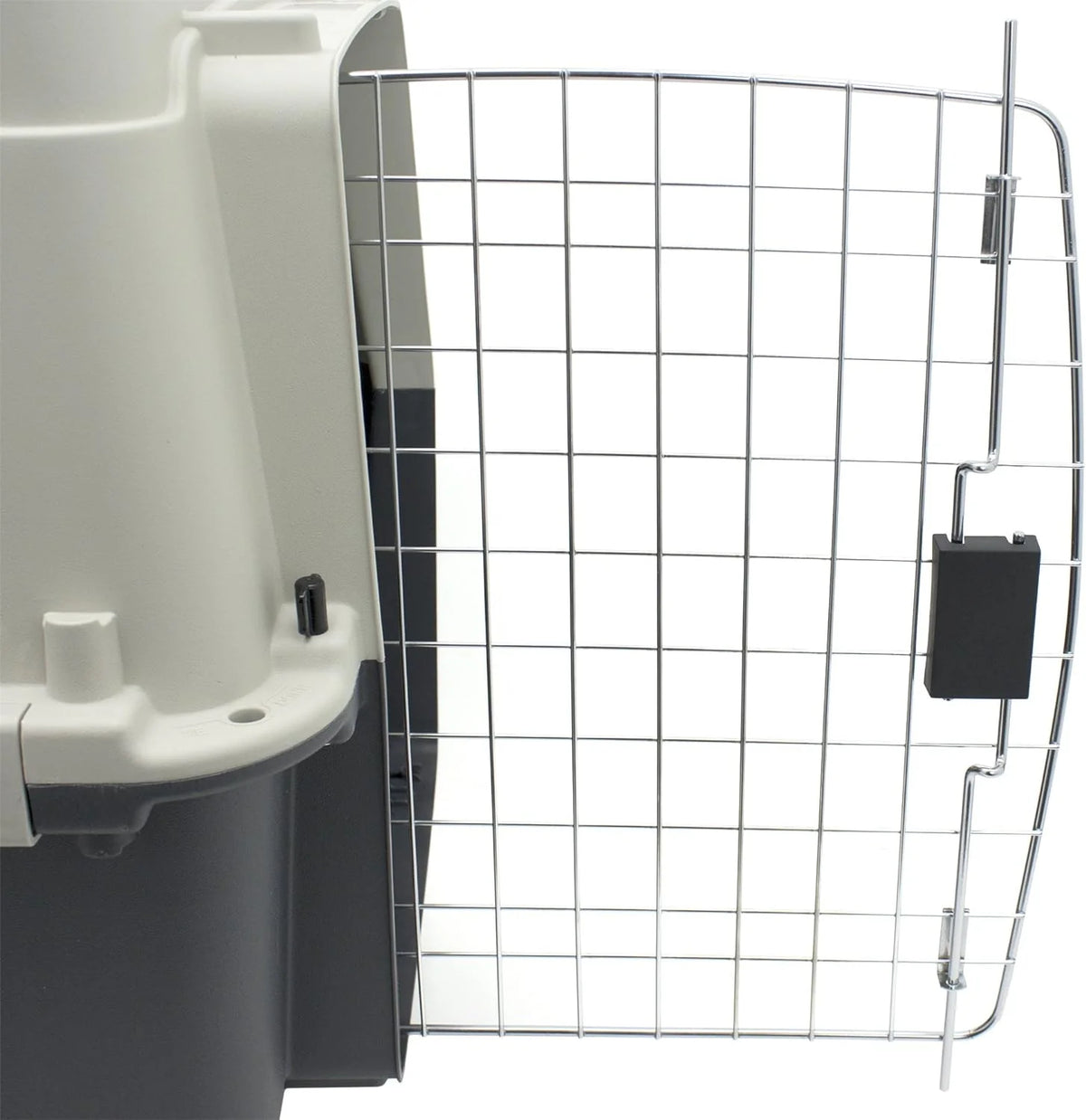 SportPet Designs Plastic Airline Approved Rolling Dog Kennel With Wire Door, XXX-Large, Gray, 48in L x 32in W x 36in H