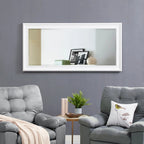 Full Length Oversized Rectangle Wall Mirror With Smooth Faux Wood Frame