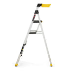 Gorilla Ladders Aluminum Dual Platform Heavy-Duty Ladder With Project Bucket, 5.5 ft, 300 lb Capacity - Multicolor