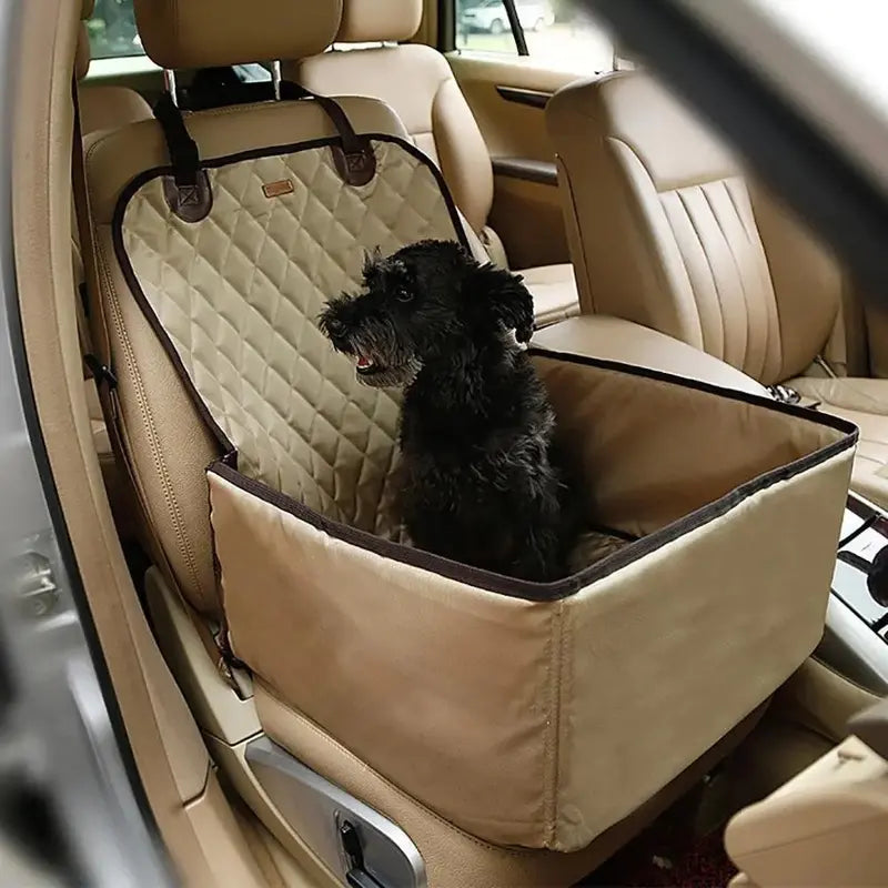Small Dog Car Booster Seat With Adjustable Strap, Waterproof Nylon, 19.6 in x 17.7 in x 22.8 in